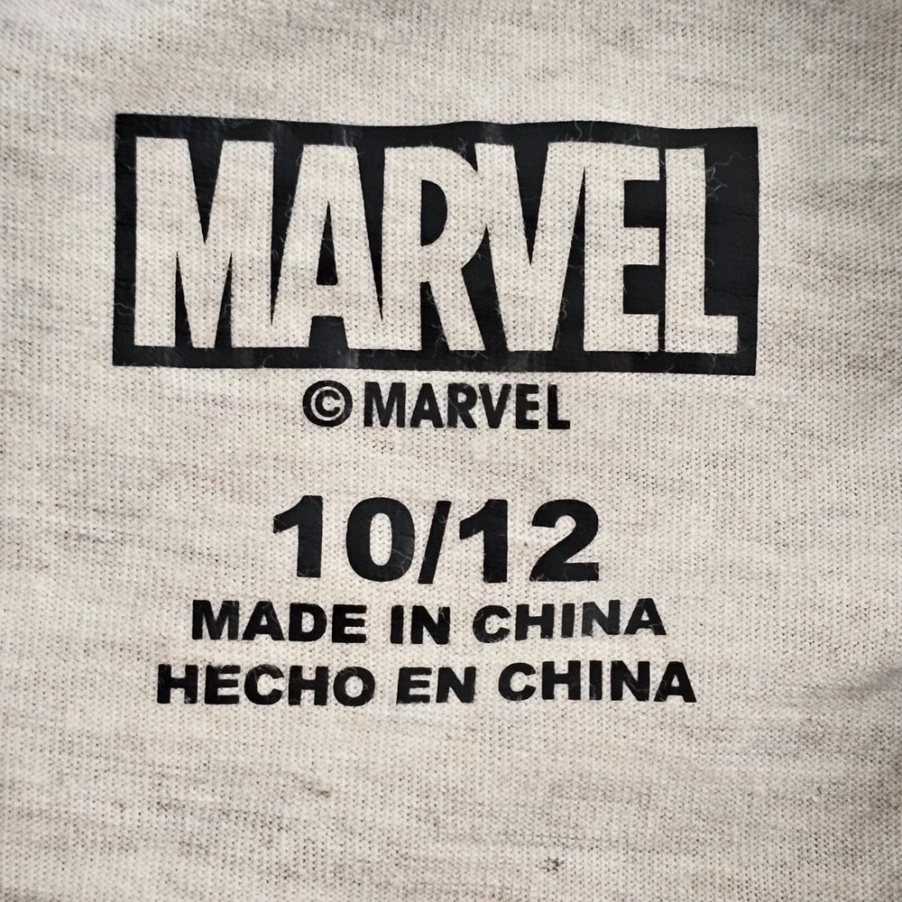 Trick or Thwip Spiderman Halloween Beige/Gray Short Sleeve T-Shirt Boys L(10/12)